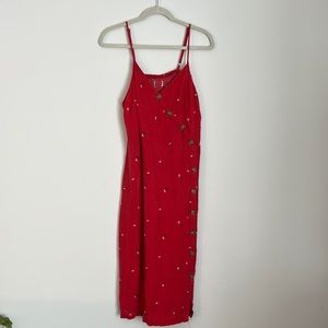 Cute Red Vintage Midi Dress